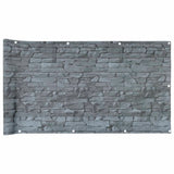 Vidaxl Balcony Screen Stone Pattern 300x90 cm PVC Gray - afbeelding 2