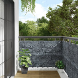 Vidaxl Balcony Screen Stone Pattern 300x90 cm PVC Gray - afbeelding 1