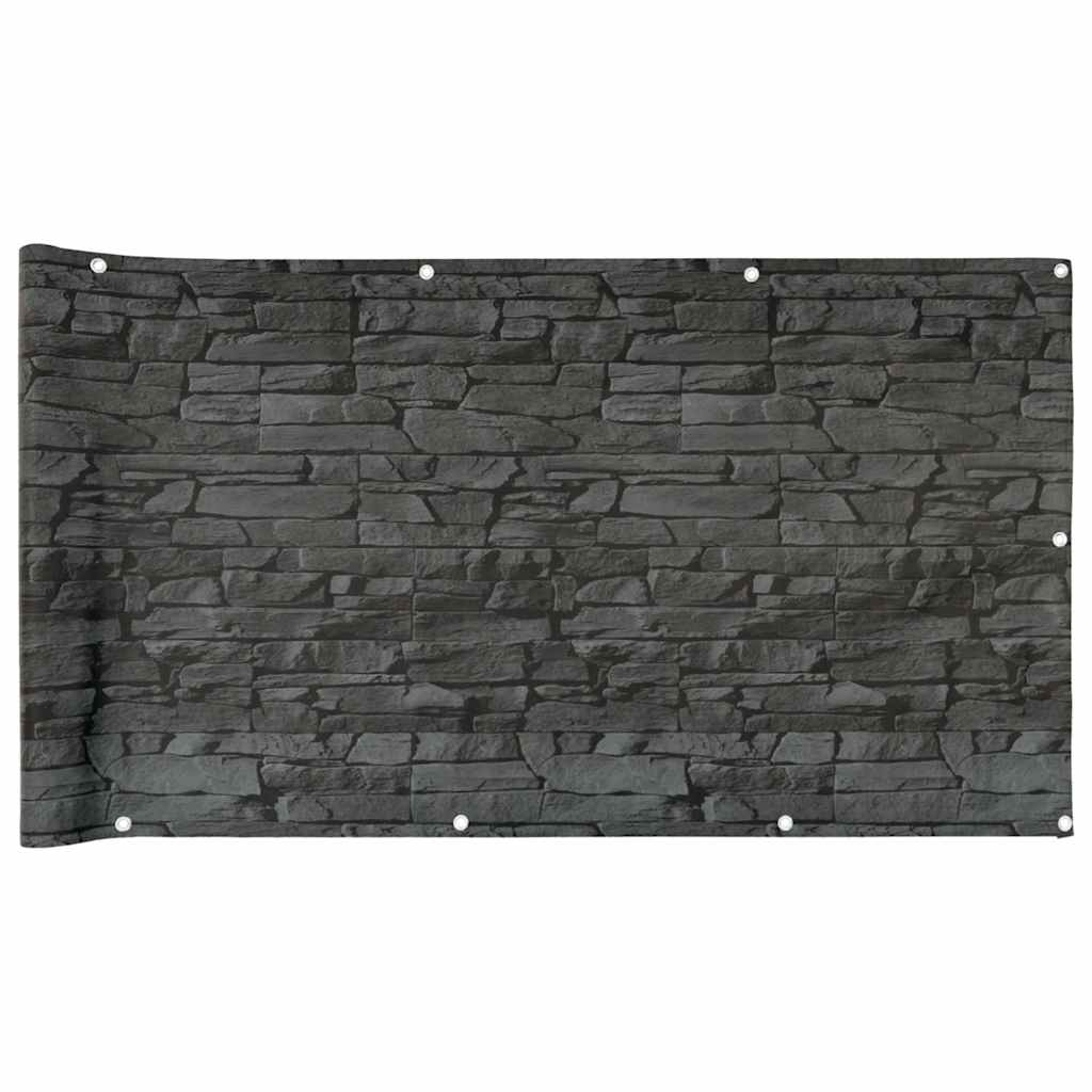 Vidaxl Balcony Screen Stone Pattern 600x90 cm PVC Gray