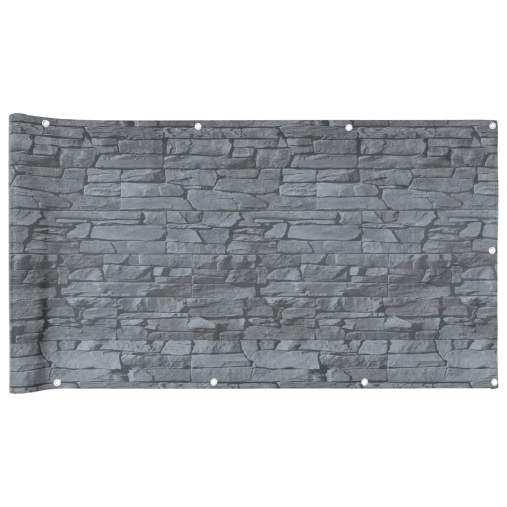 Vidaxl Balcony Screen Stone Pattern 800x90 cm PVC Gray