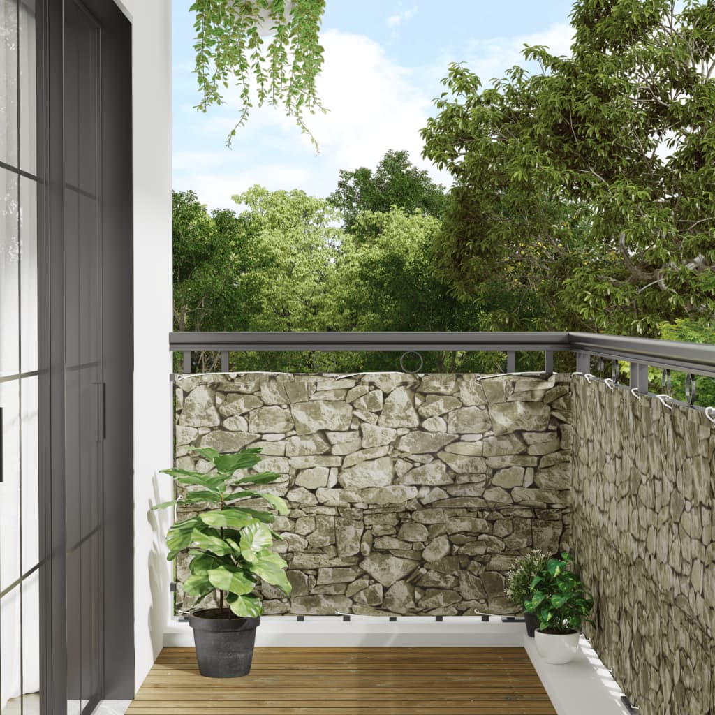 Vidaxl Balcony Screen Stone Pattern 800x90 cm PVC