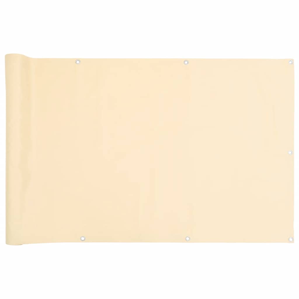 Écran de balcon Vidaxl 1000x120 cm PVC Cream -Colored