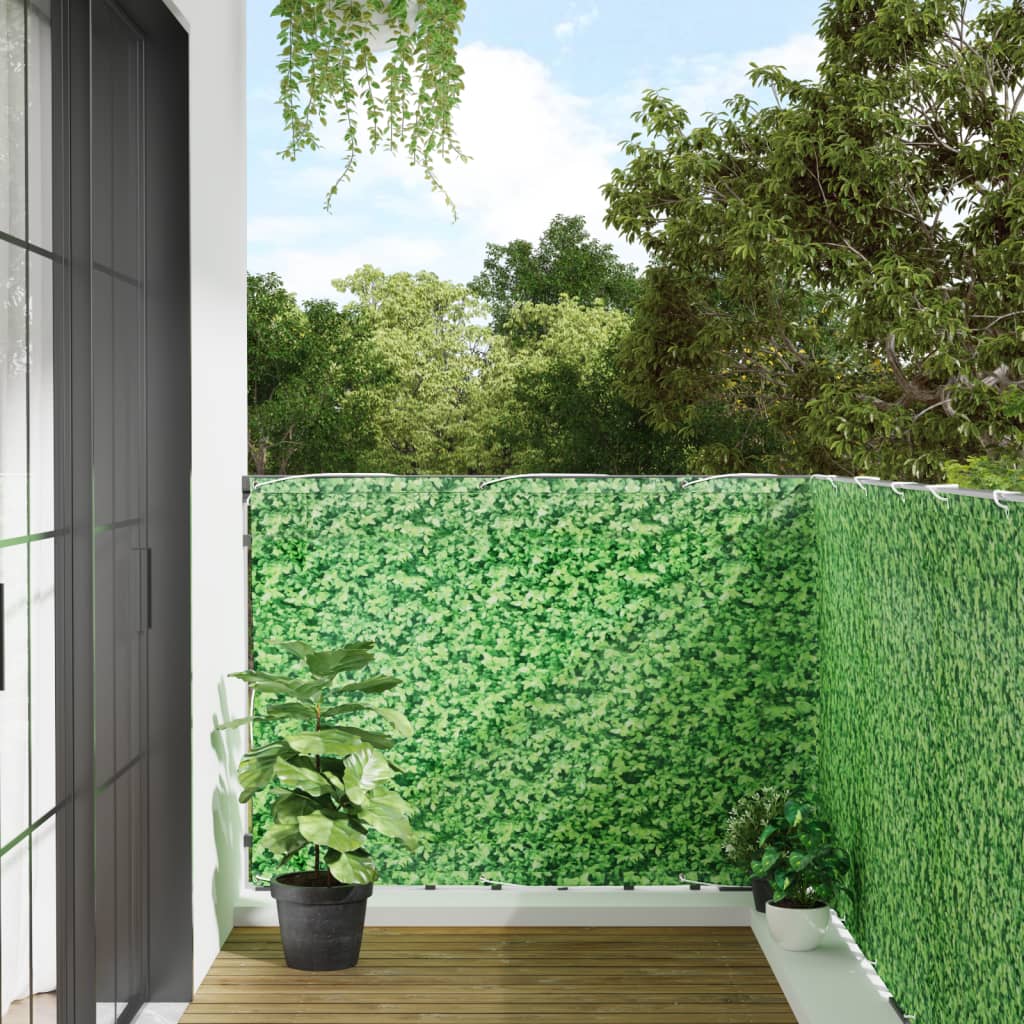 Vidaxl Balcony Screen Plant Pattern 400x120 cm PVC Green