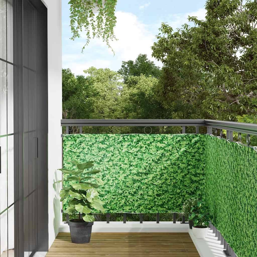 Vidaxl Balcony Screen Plant Pattern 500x120 cm PVC Green
