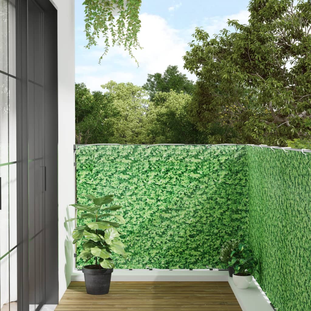 Vidaxl Balcony Screen Plant Pattern 800x120 cm PVC Green