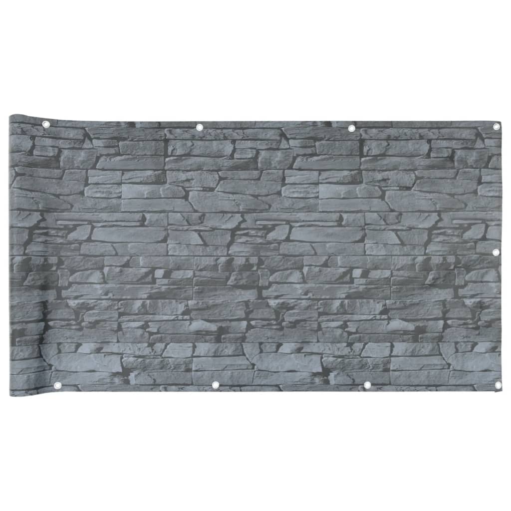 Vidaxl Balcony Screen Stone Pattern 300x120 cm PVC Gray