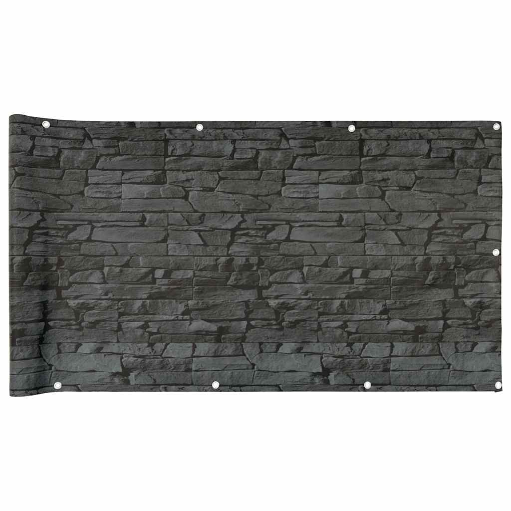 Vidaxl Balcony Screen Stone Pattern 500x120 cm PVC Gray