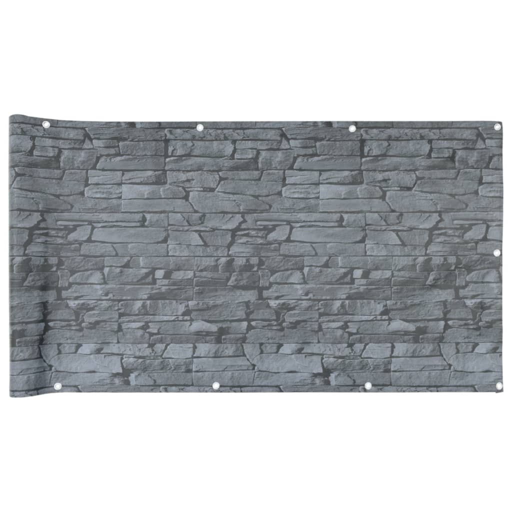 Vidaxl Balcony Screen Stone Pattern 700x120 cm PVC Gray