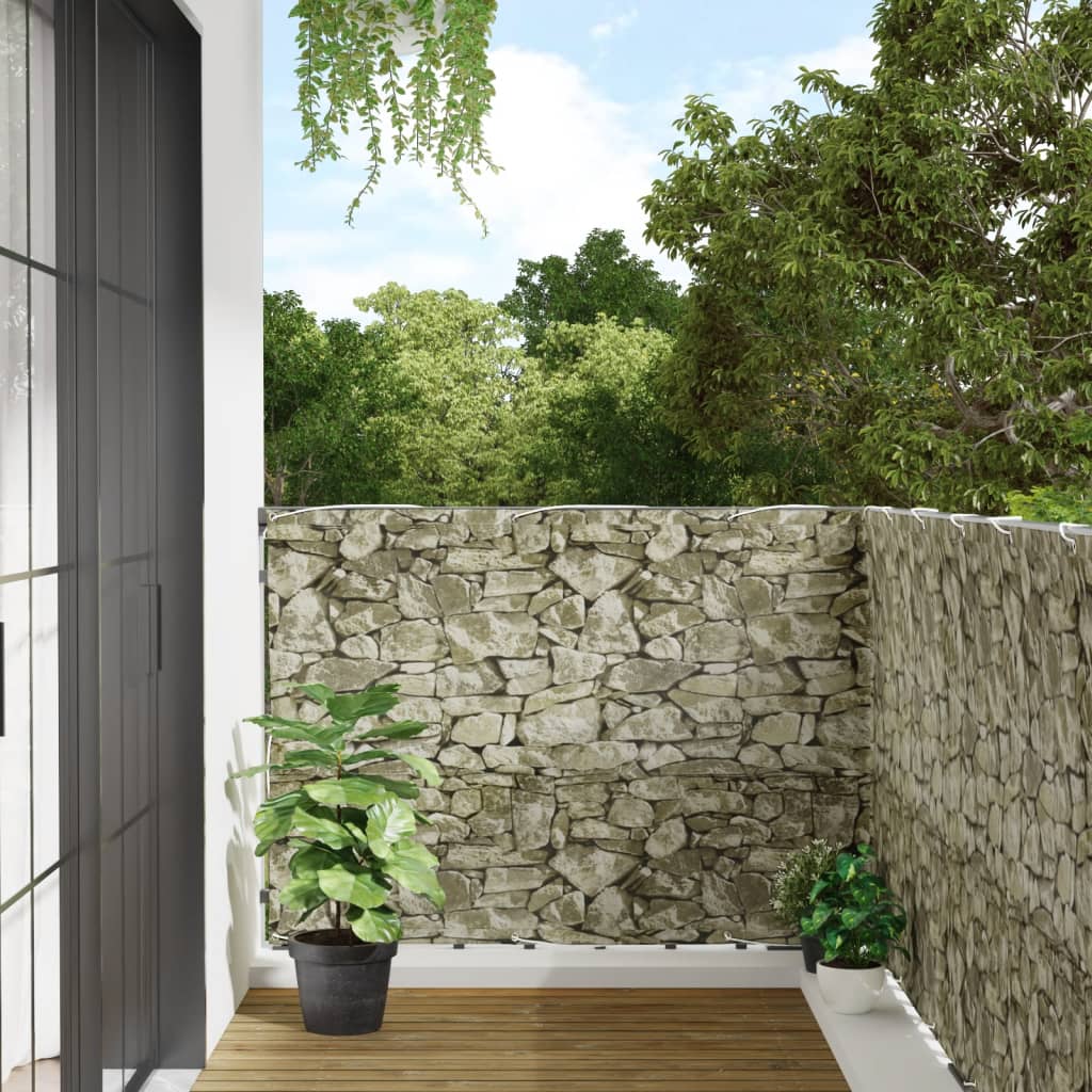 Vidaxl Balcony Screen Stone Pattern 300x120 cm PVC