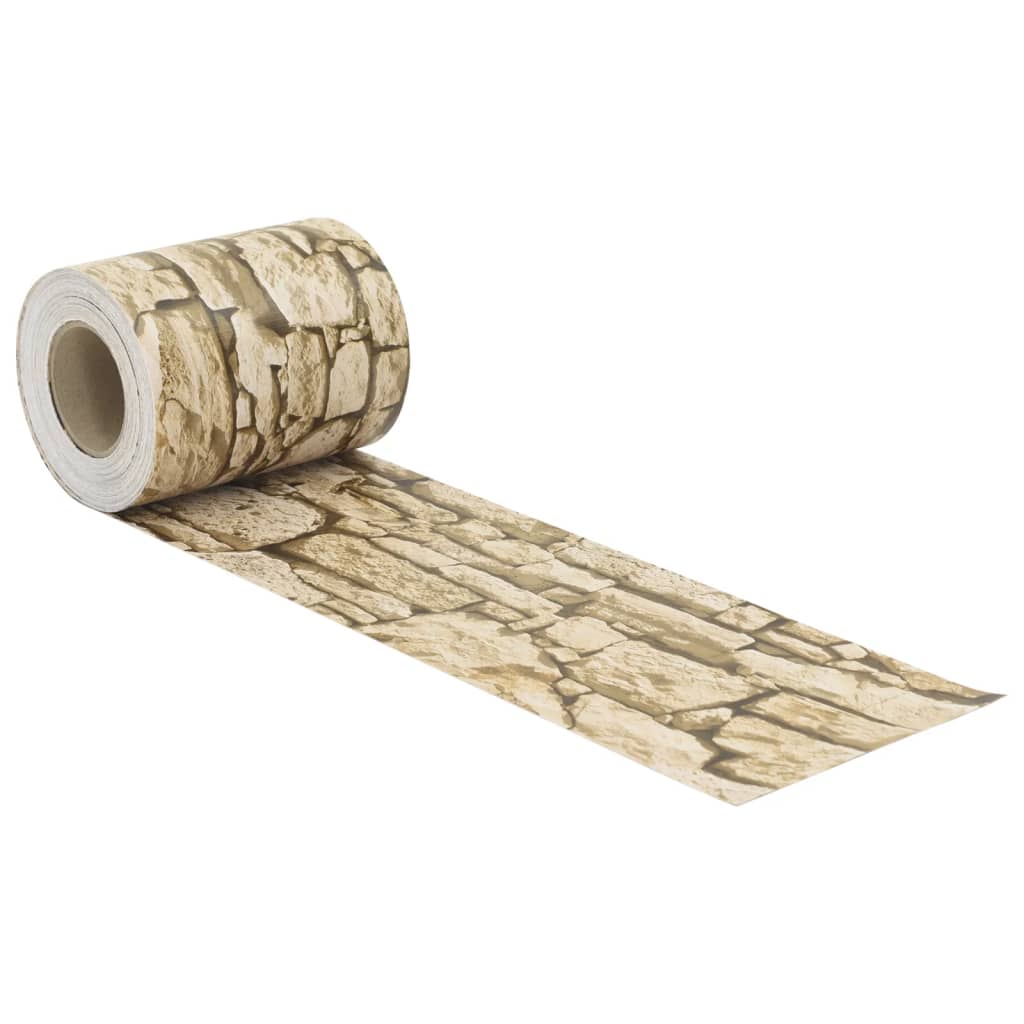 Écran de jardin vidaxl motif en pierre grossière 35x0,19 m PVC beige