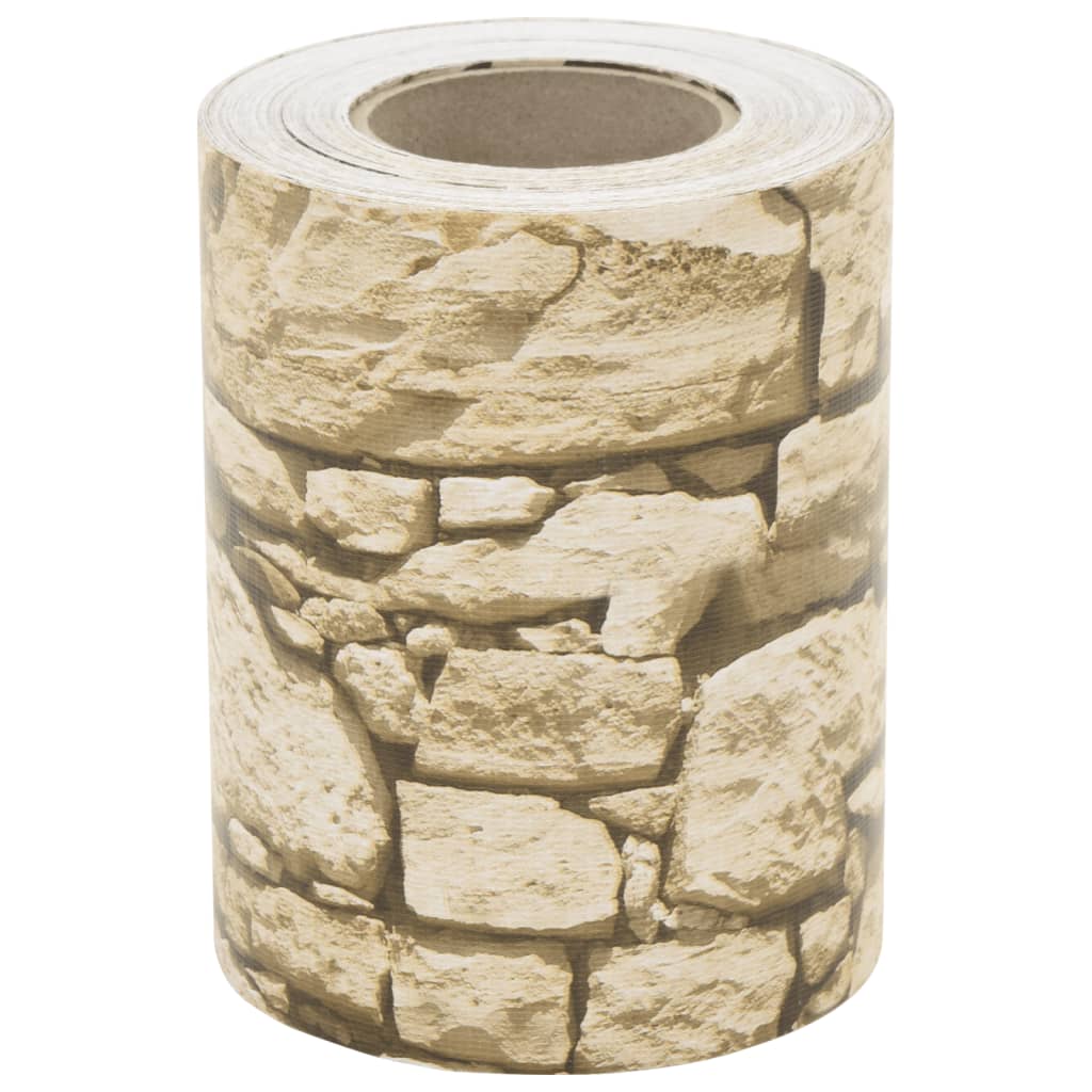 Écran de jardin vidaxl motif en pierre grossière 35x0,19 m PVC beige