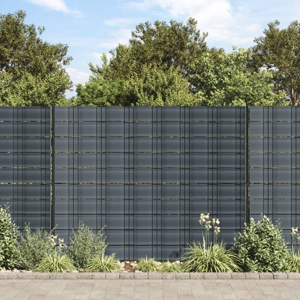Écrans de jardin vidaxl 10 st 252.5x19 m PVC noir