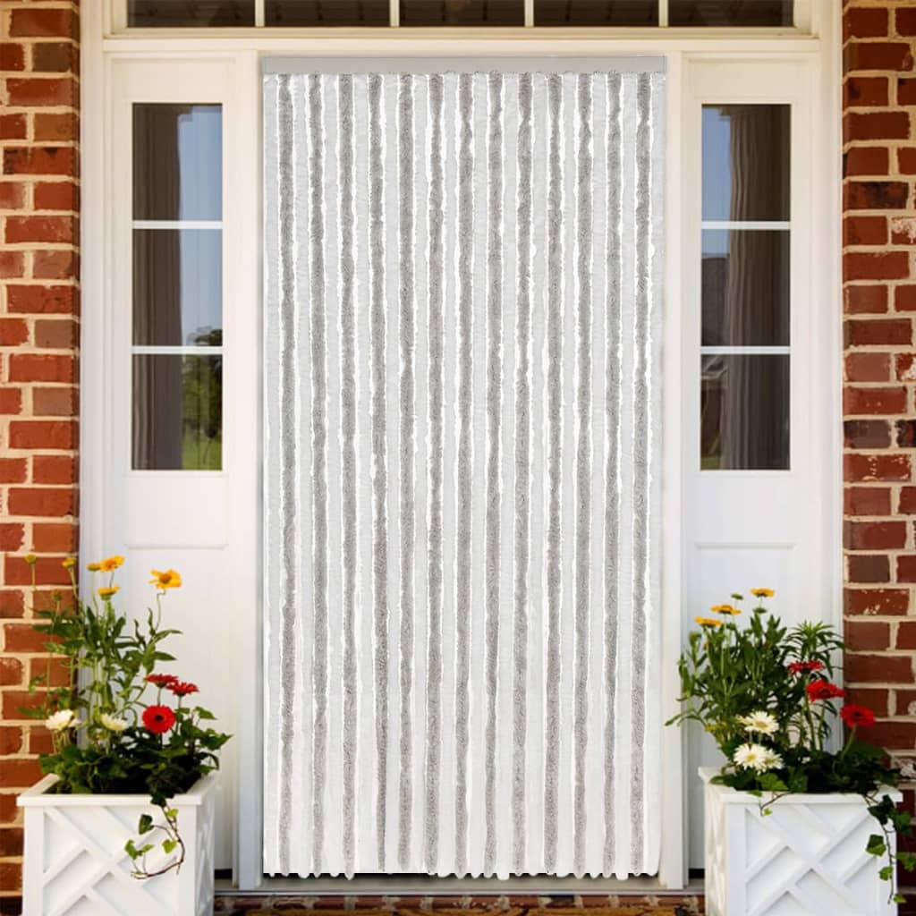 Vidaxl Fly Curtain 118x220 cm CHENILLE GREN ET BLANC