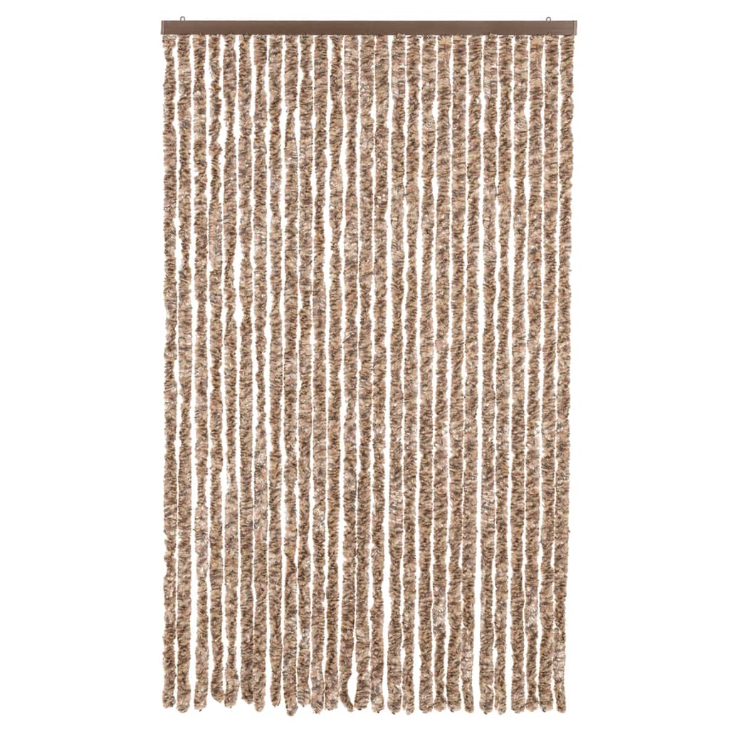 Vidaxl Fly Curtain 118x220 cm CHENILLE BEIGE ET BRORN DOID