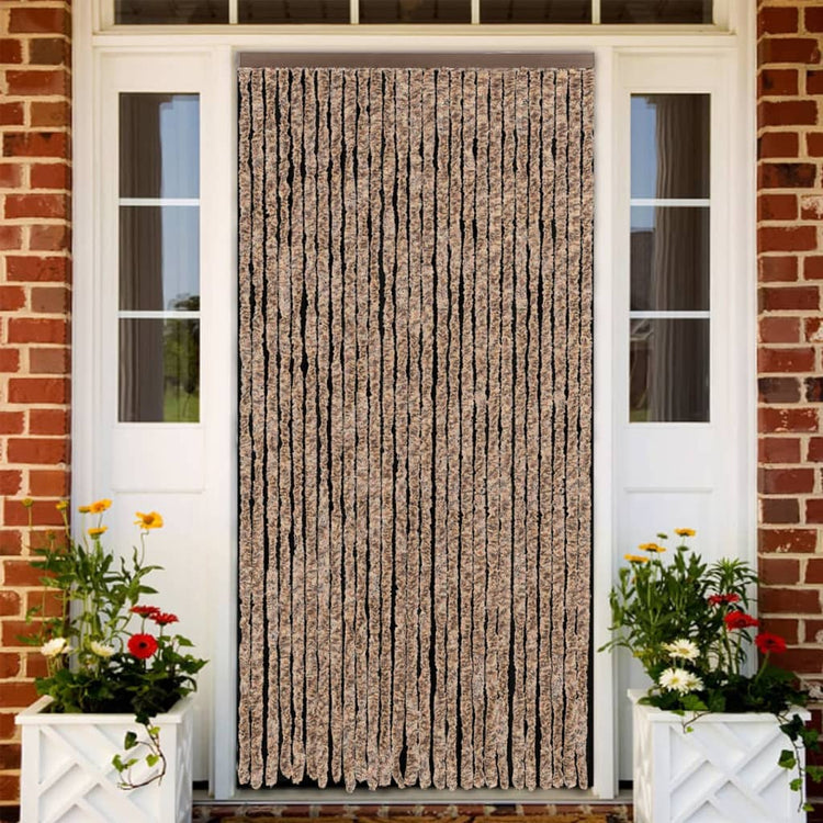 Vidaxl Fly Curtain 118x220 cm CHENILLE BEIGE ET BRORN DOID