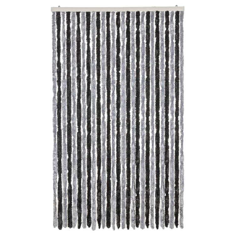 Vidaxl Fly Curtain 118x220 cm CHENILLE GREY ET NOIR