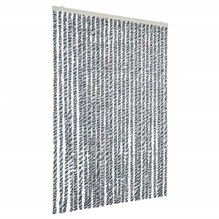 Vidaxl Fly Curtain 118x220 cm CHENILLE GREN ET NOIR ET BLANC