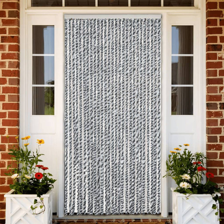 Vidaxl Fly Curtain 118x220 cm CHENILLE GREN ET NOIR ET BLANC