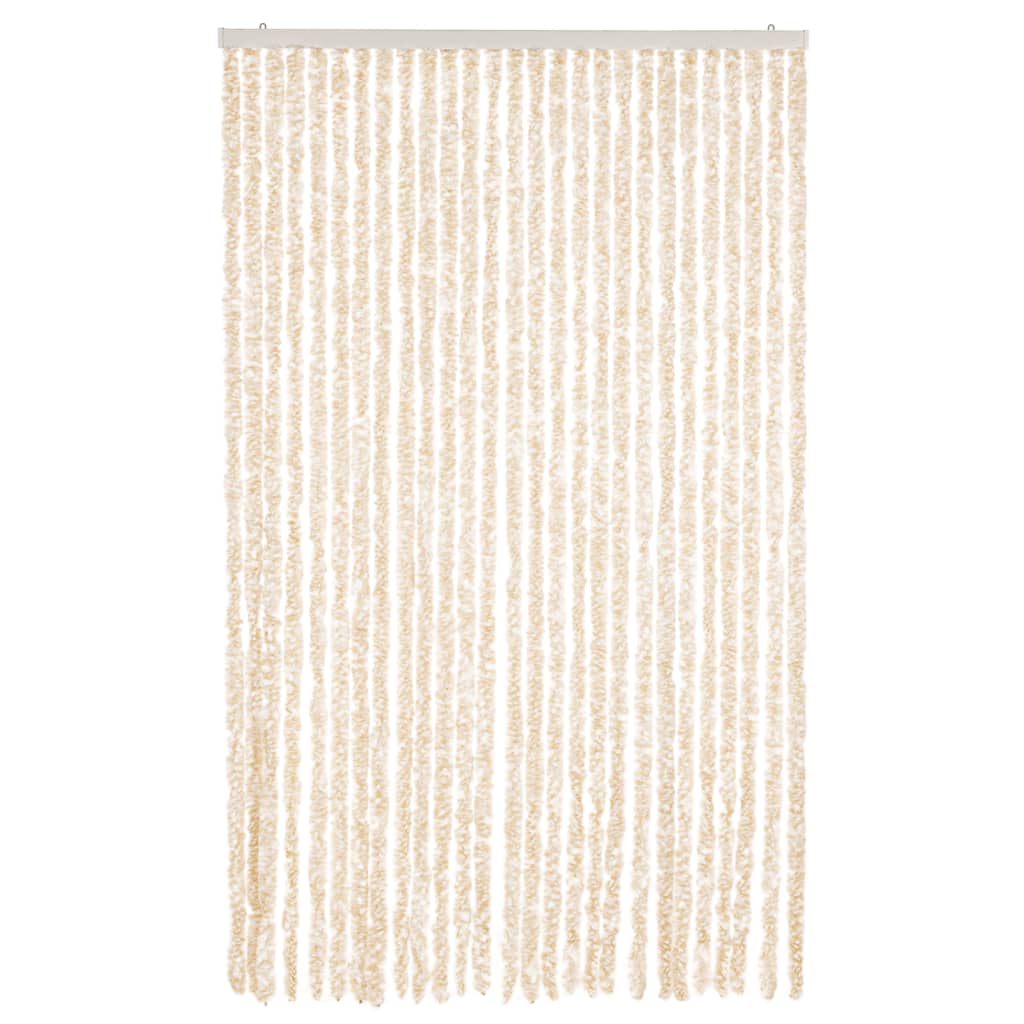 Vidaxl Fly Curtain 118x220 cm CHENILLE BEIGE ET BLANC
