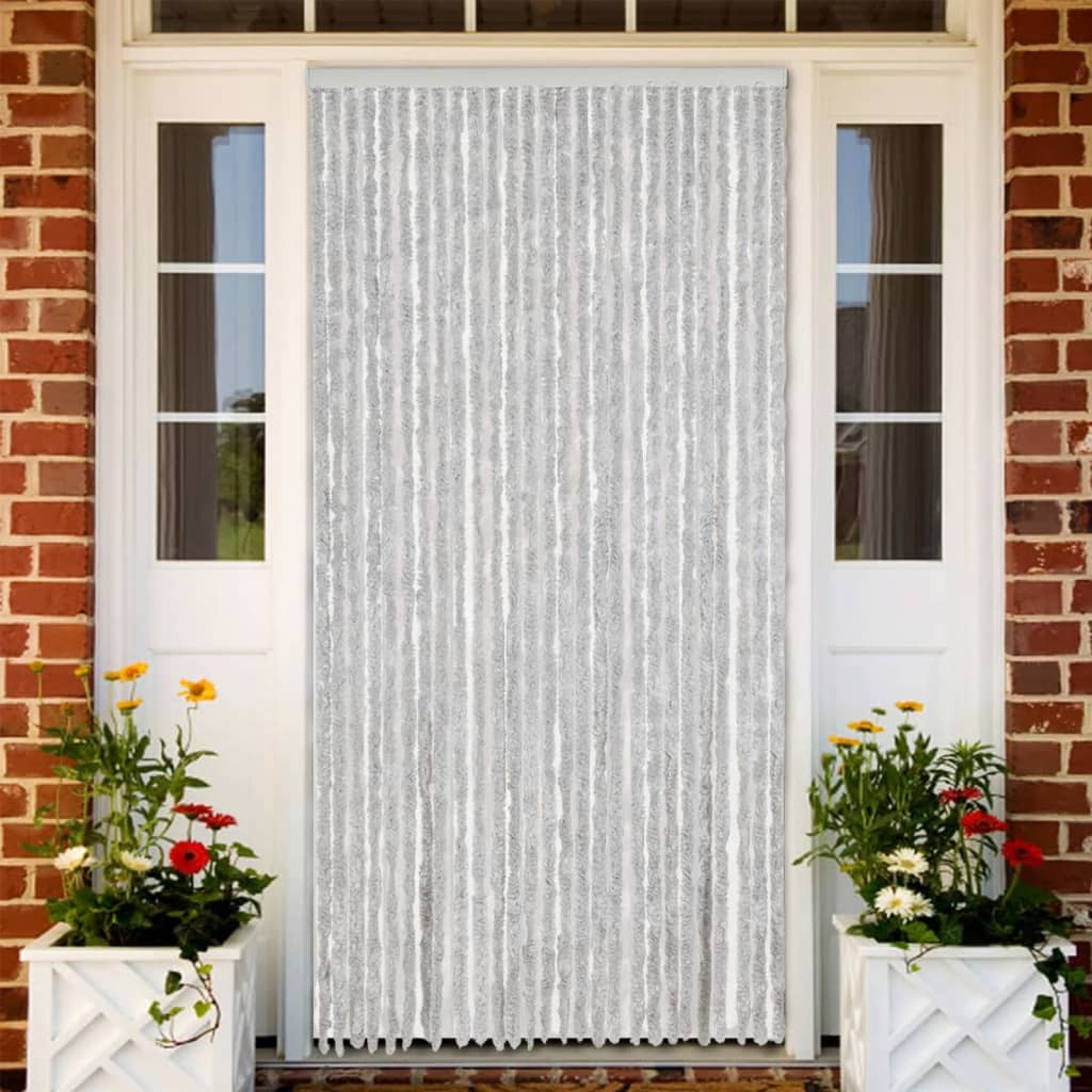 Vidaxl Fly Curtain 118x220 cm CHENILLE GREY