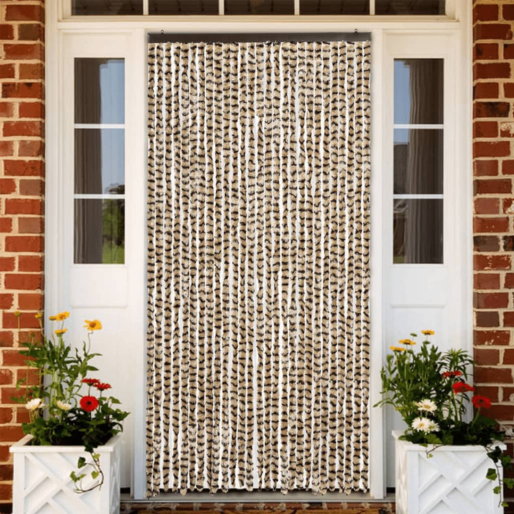 Vidaxl Fly Curtain 118x220 cm CHENILLE BEIGE et BRORN