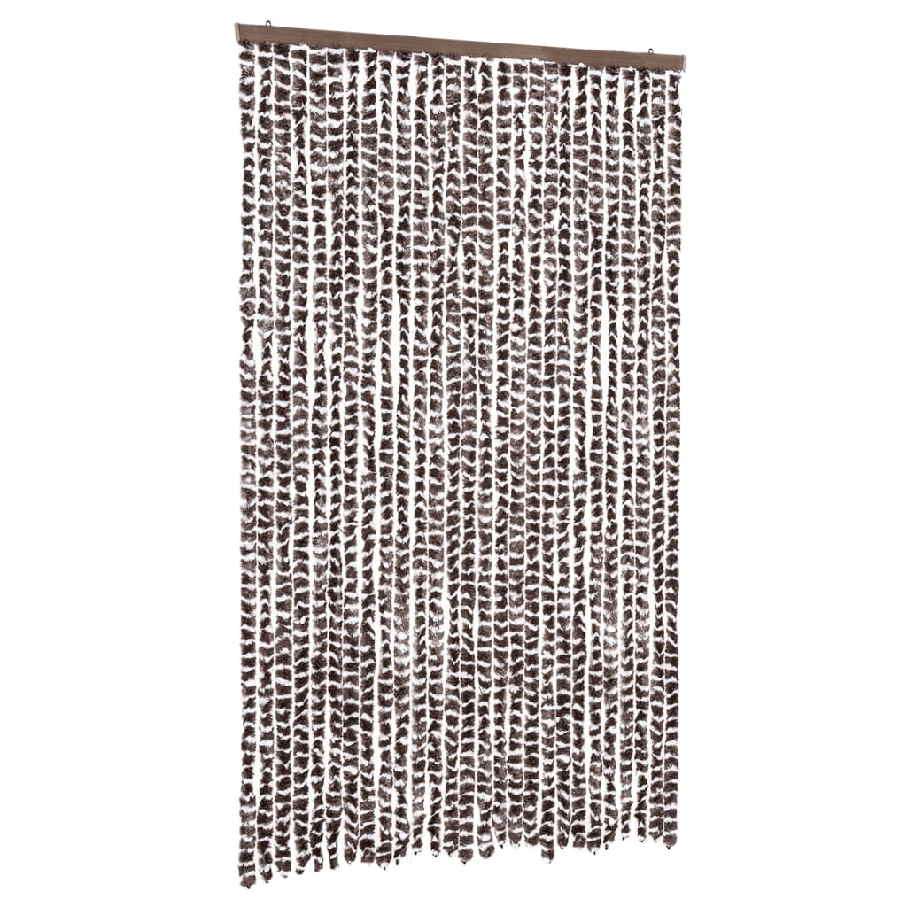 Vidaxl Fly Curtain 118x220 cm CHENILLE BRORN ET BLANC