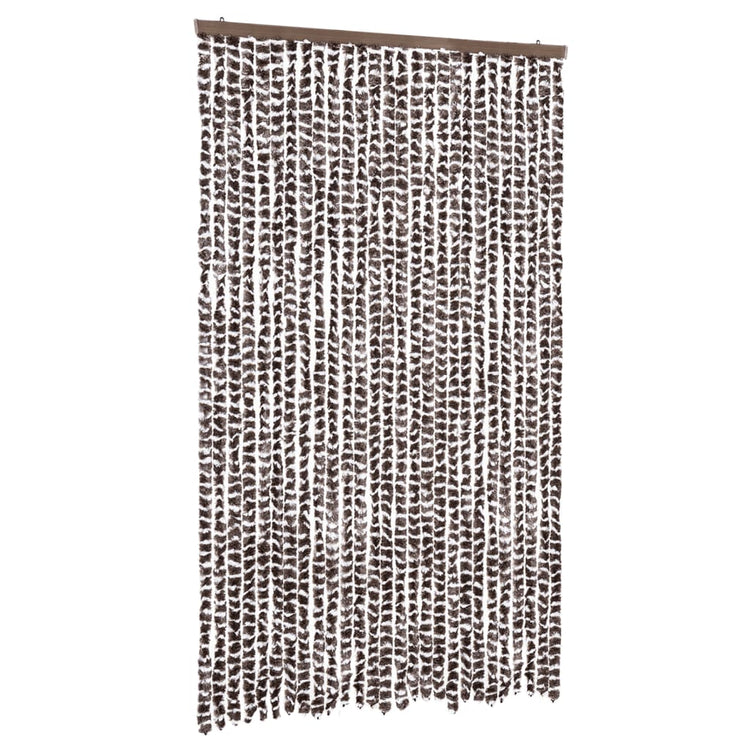Vidaxl Fly Curtain 118x220 cm CHENILLE BRORN ET BLANC