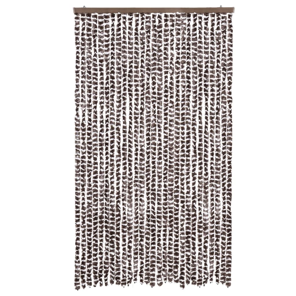 Vidaxl Fly Curtain 118x220 cm CHENILLE BRORN ET BLANC