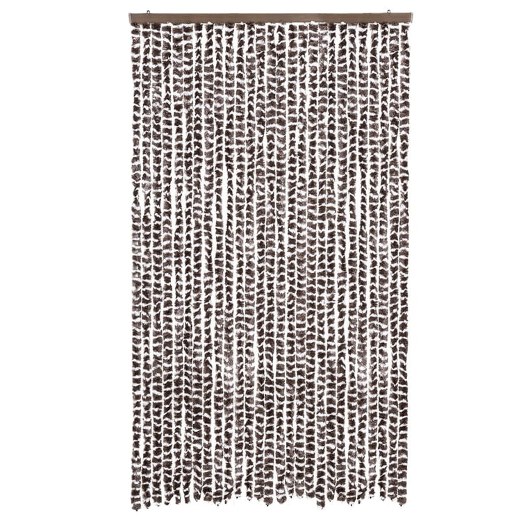 Vidaxl Fly Curtain 118x220 cm CHENILLE BRORN ET BLANC