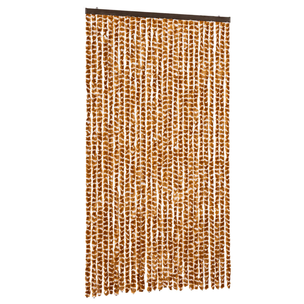 Vidaxl Fly Curtain 118x220 cm CHENILLE OCER ET BLANC