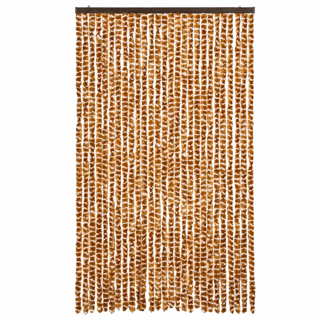Vidaxl Fly Curtain 118x220 cm CHENILLE OCER ET BLANC