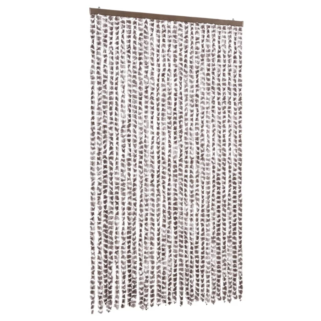 Vidaxl Fly Curtain 118x220 cm CHENILLE TAUPE ET BLANC