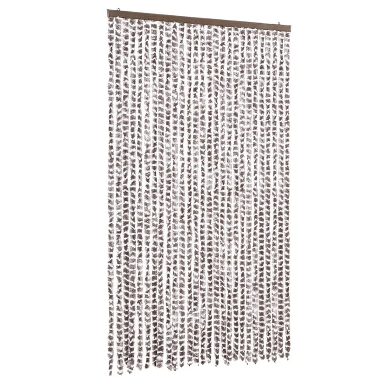 Vidaxl Fly Curtain 118x220 cm CHENILLE TAUPE ET BLANC