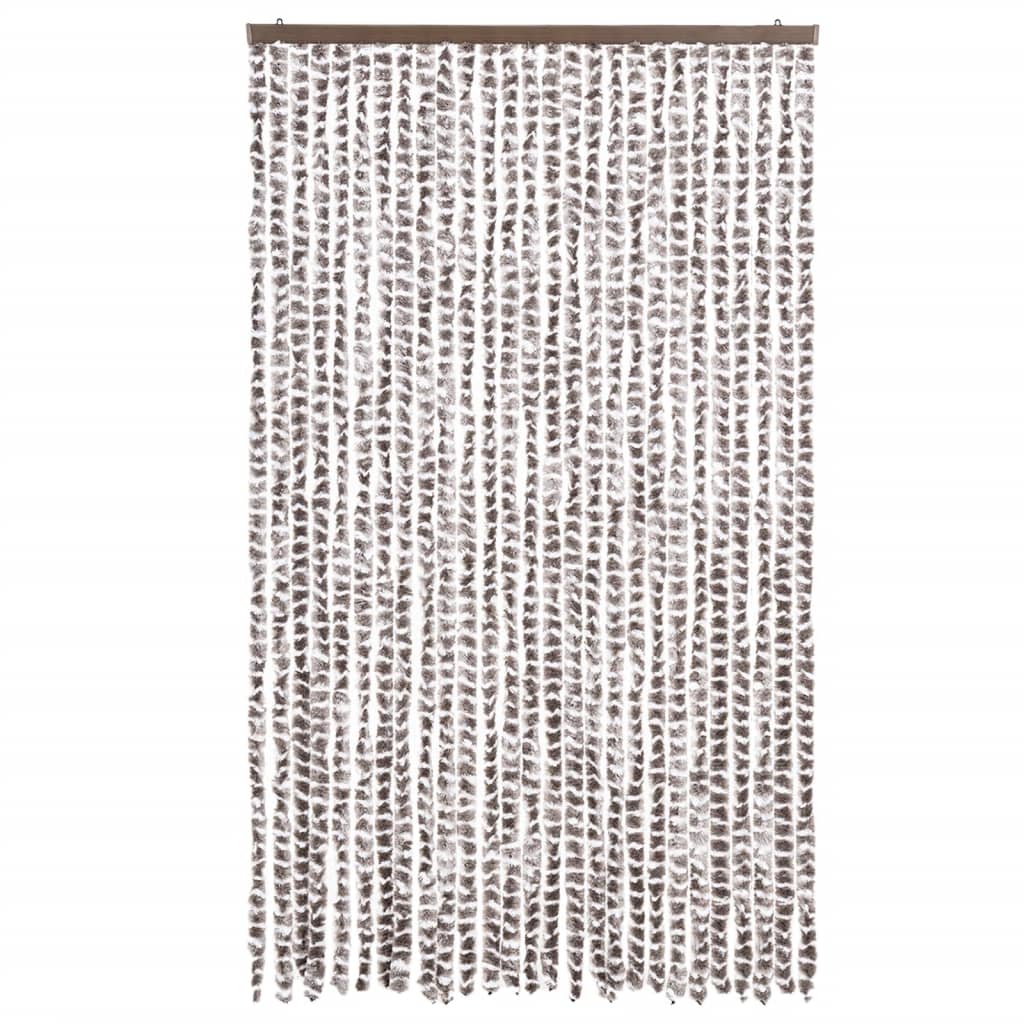 Vidaxl Fly Curtain 118x220 cm CHENILLE TAUPE ET BLANC