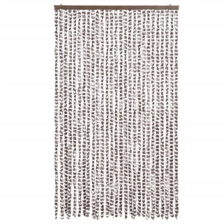 Vidaxl Fly Curtain 118x220 cm CHENILLE TAUPE ET BLANC