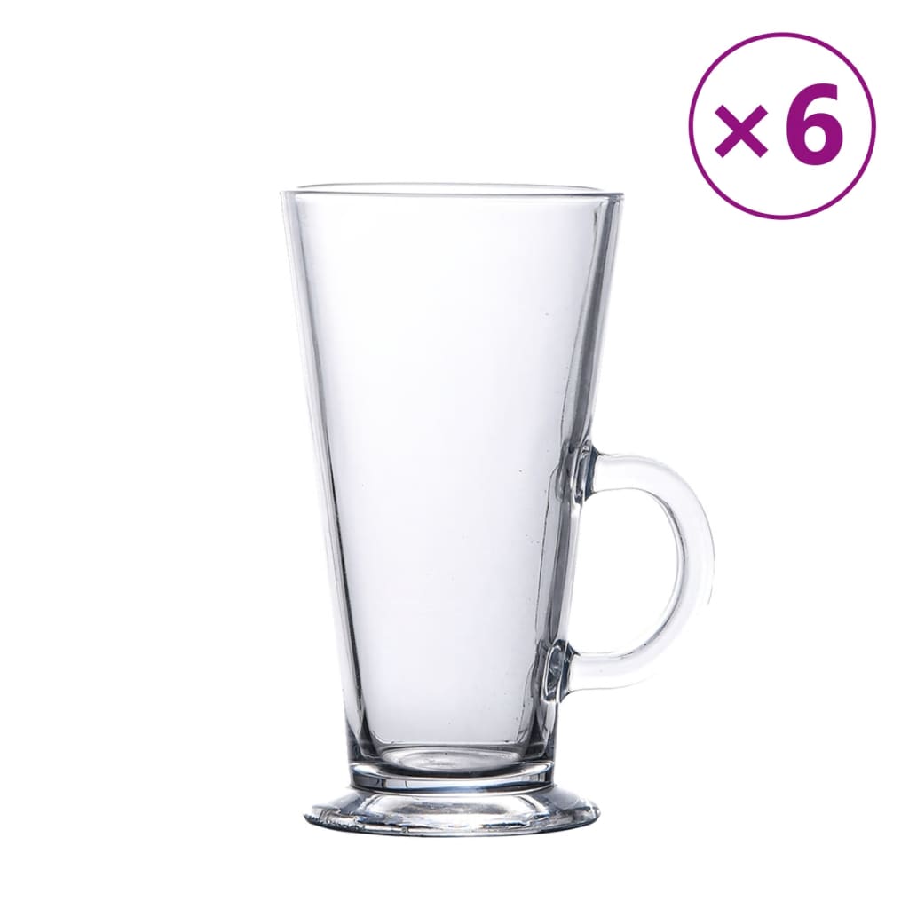 Vidaxl latteglas avec poignée 6 pièces 250 ml