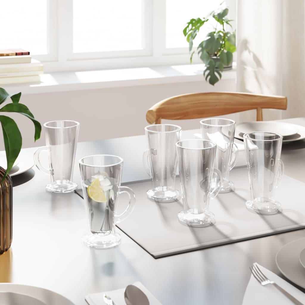 Vidaxl latteglas avec poignée 6 pièces 250 ml