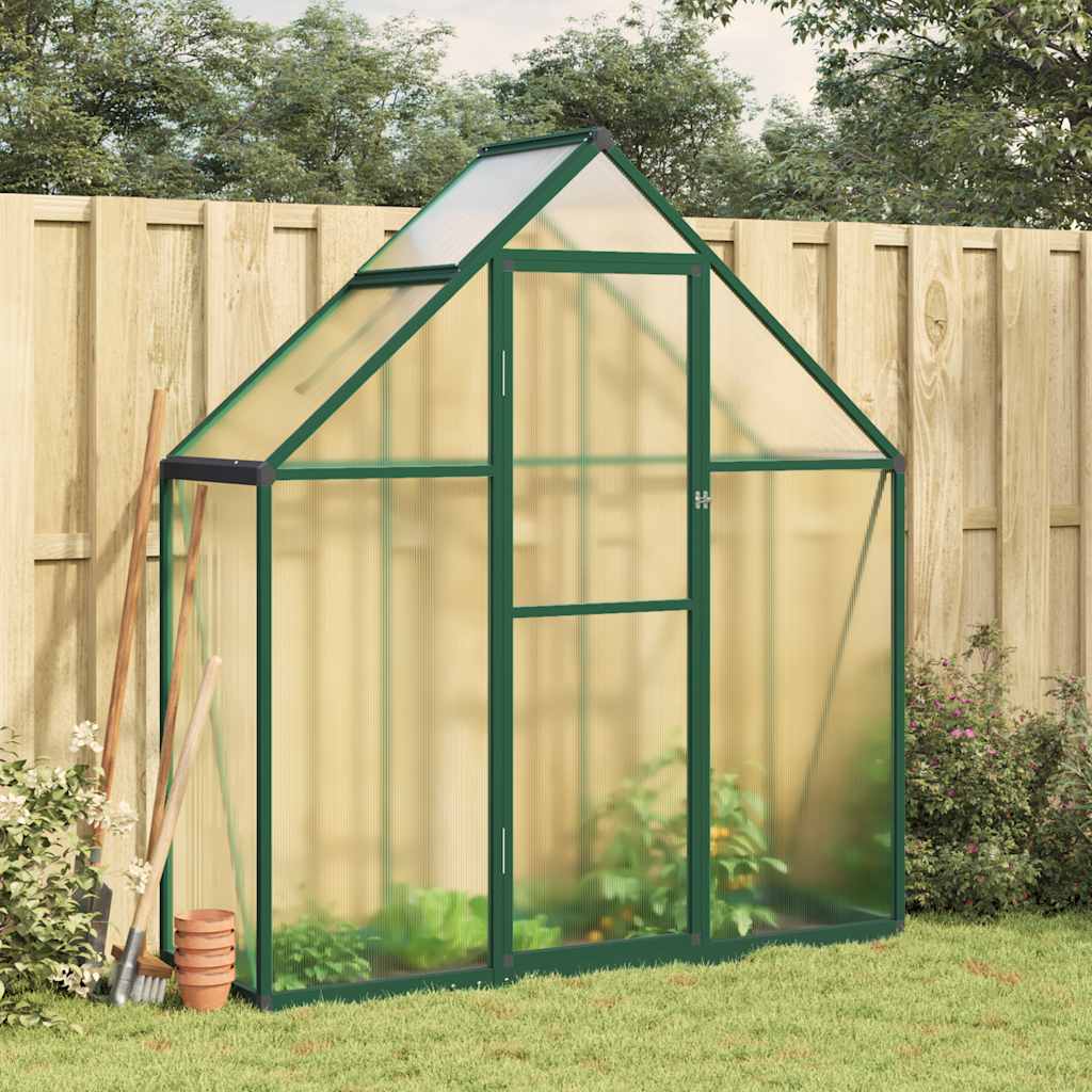 Vidaxl tuinkas avec cadre de base 169x58x195 cm vert aluminium