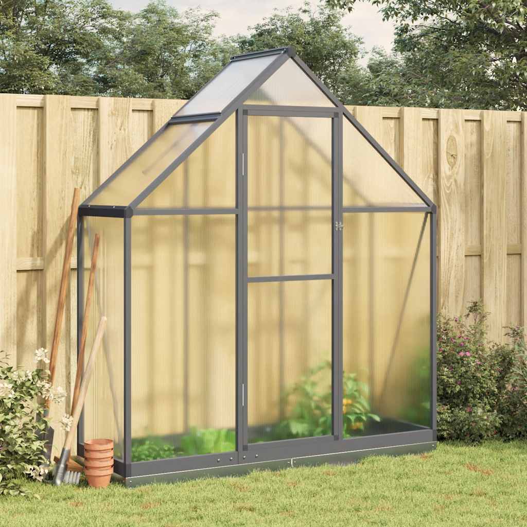 Vidaxl tuinkas avec cadre de base 169x58x202 cm anthracite en aluminium -colore