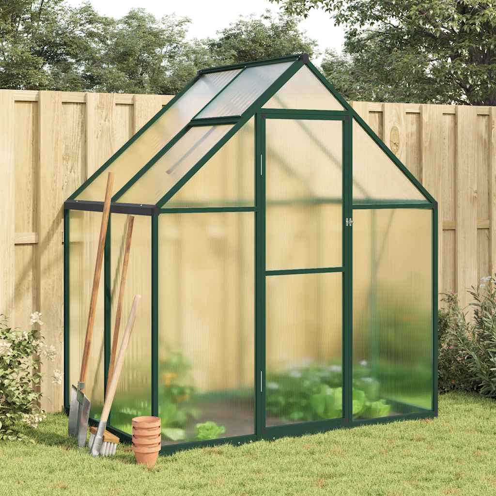 Vidaxl tuinkas avec cadre de base 169x114x195 cm vert aluminium