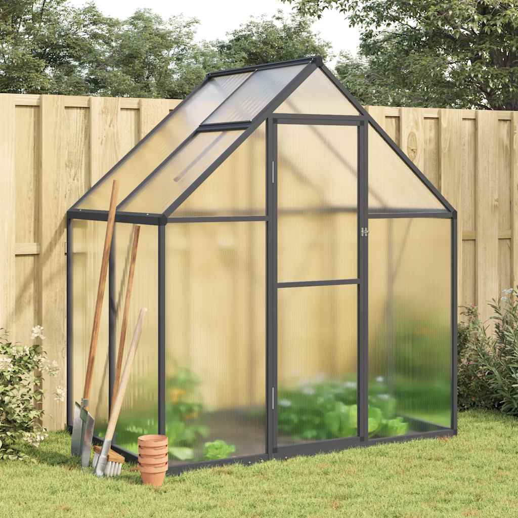 Vidaxl tuinkas avec cadre de base 169x114x195 cm couleur anthracite en aluminium