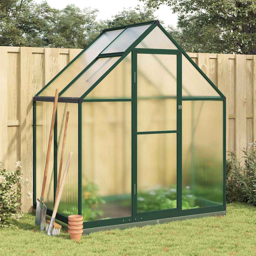 Vidaxl tuinkas avec cadre de base 169x114x202 cm vert aluminium