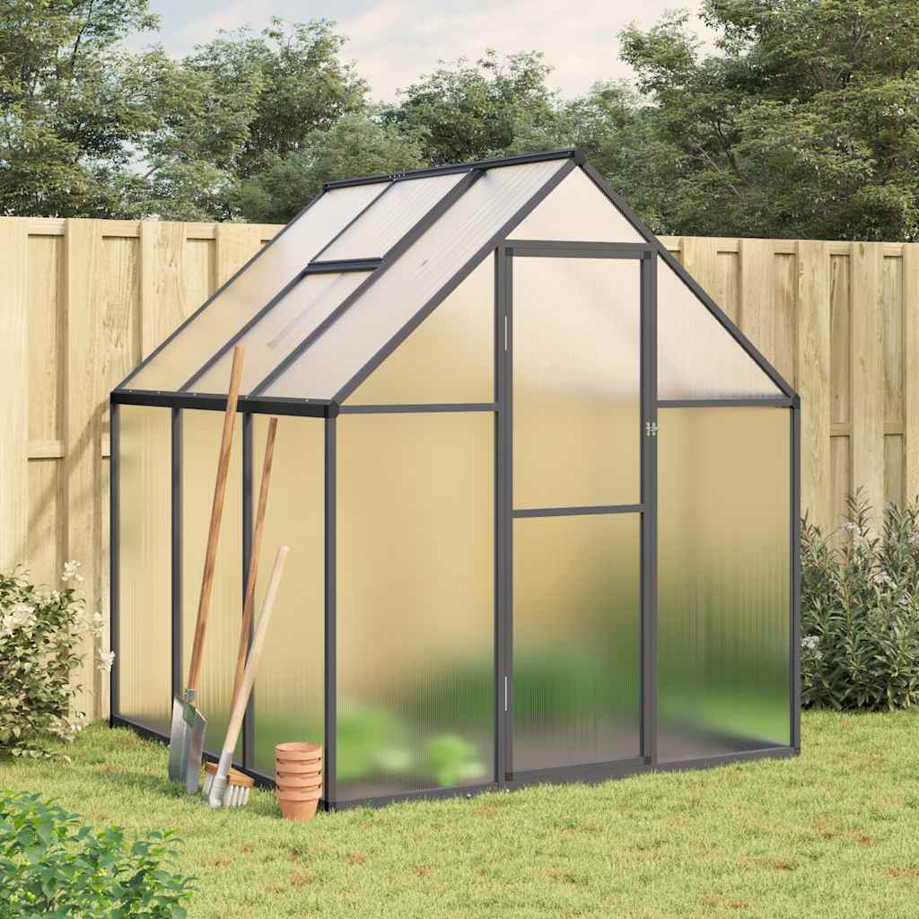 Vidaxl tuinkas avec cadre de base 169x169x195 cm couleur anthracite en aluminium