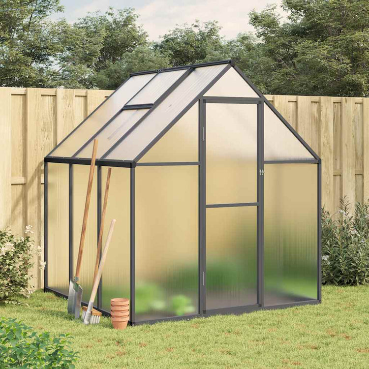 Vidaxl tuinkas avec cadre de base 169x169x195 cm couleur anthracite en aluminium