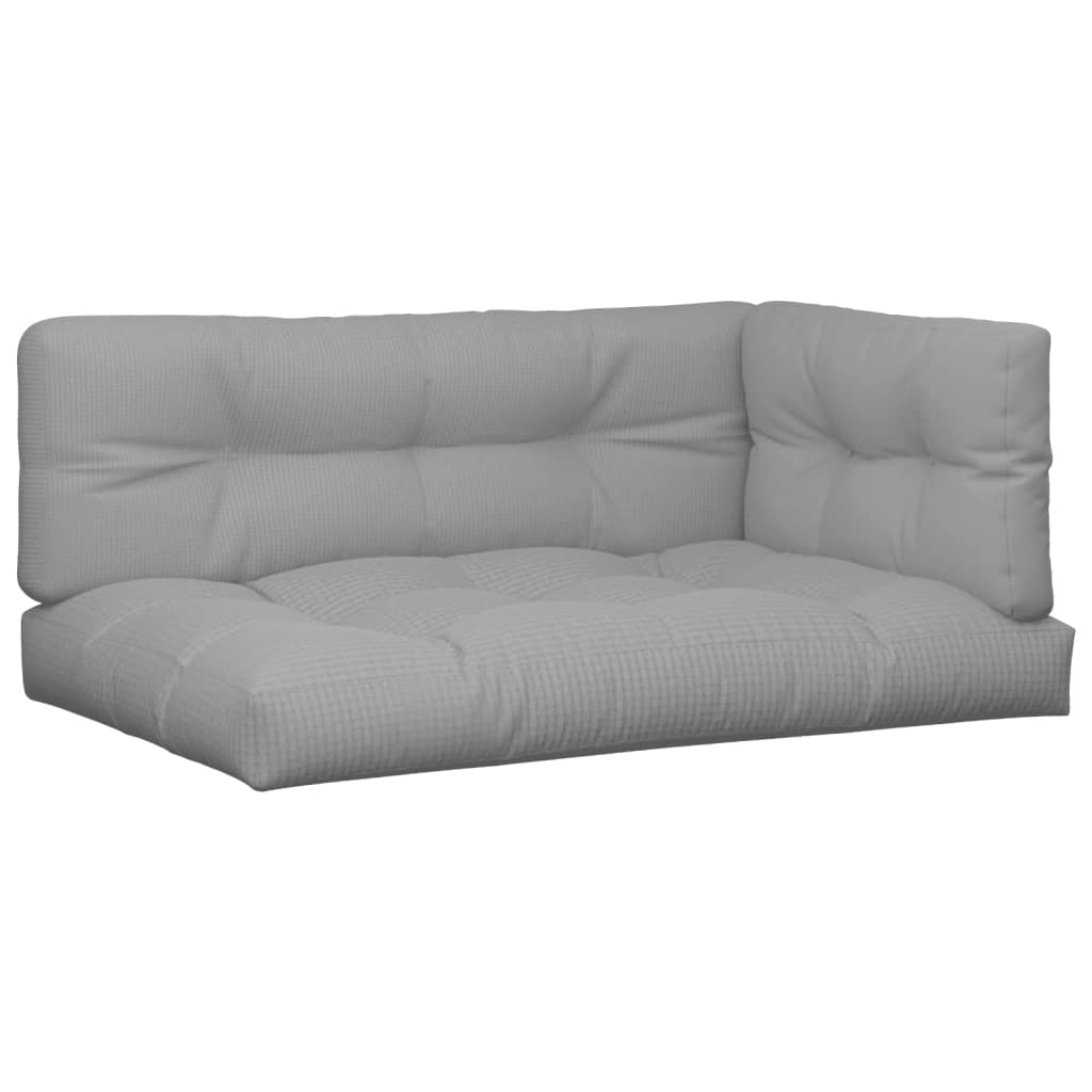 VidaXL coussins de palette 3 pcs tissu gris