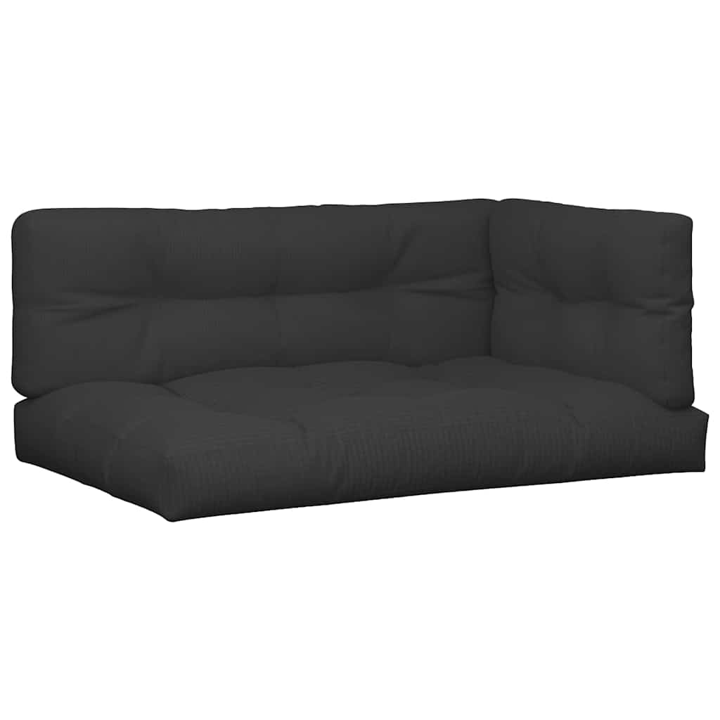 VidaXL coussins de palette 3 pcs tissu noir