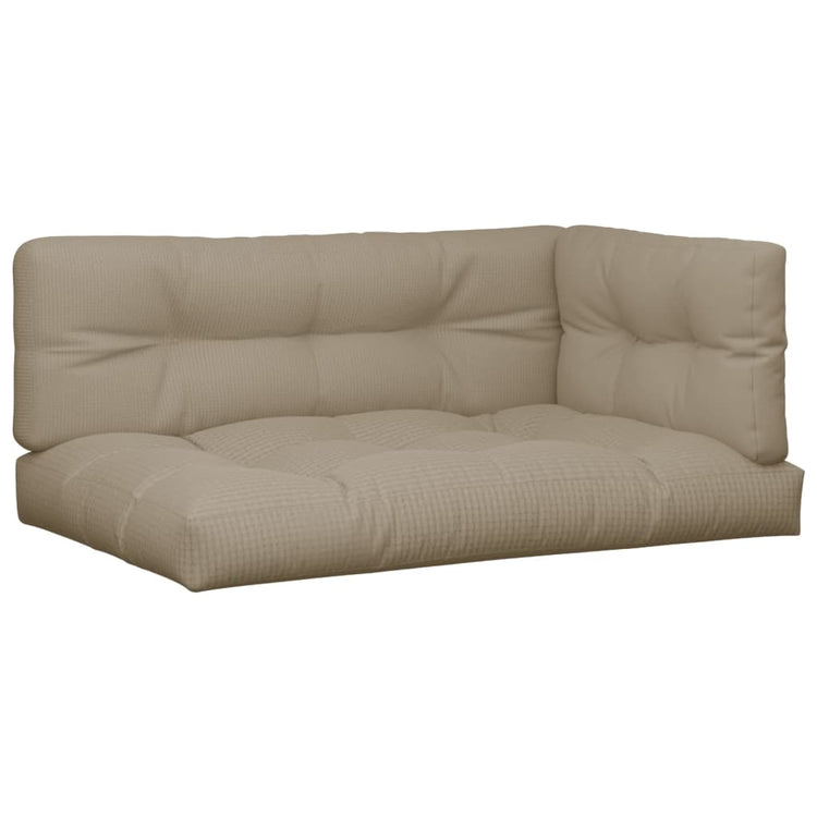 VidaXL coussins de palette 3 pcs tissu taupe