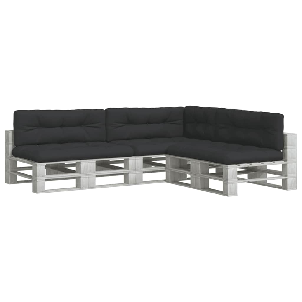 VidaXL coussins de palette 7 pcs tissu noir