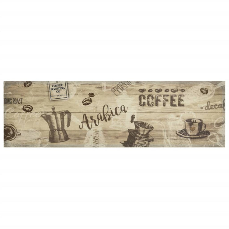 Vidaxl Cuisine tapis lavable Impression de café 45x150 cm en velours marron