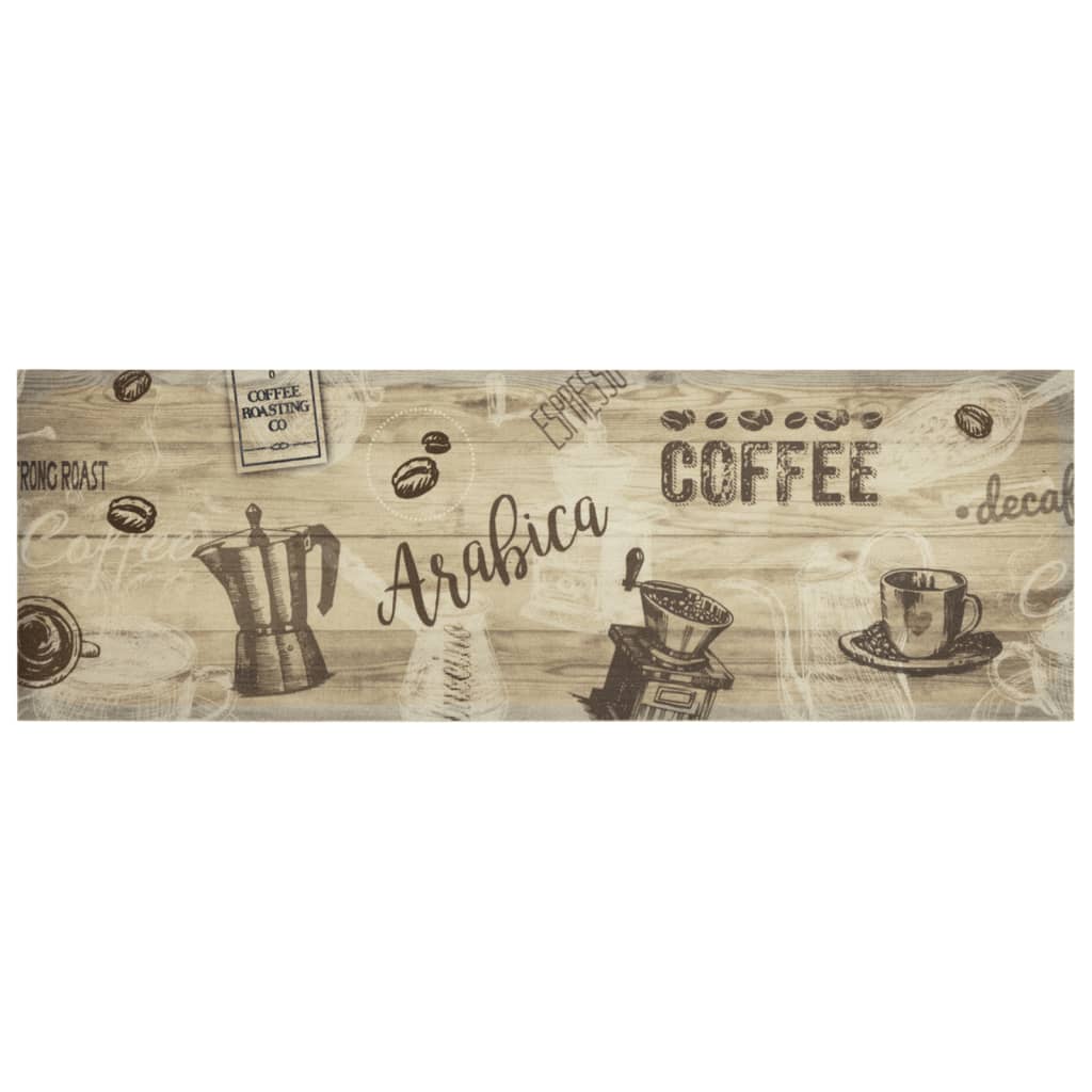 Vidaxl Cuisine tapis lavable Café lavable 60x180 cm en velours marron